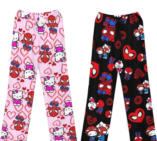 Hello Kitty & Spider Man Couple Pants🧸ྀི