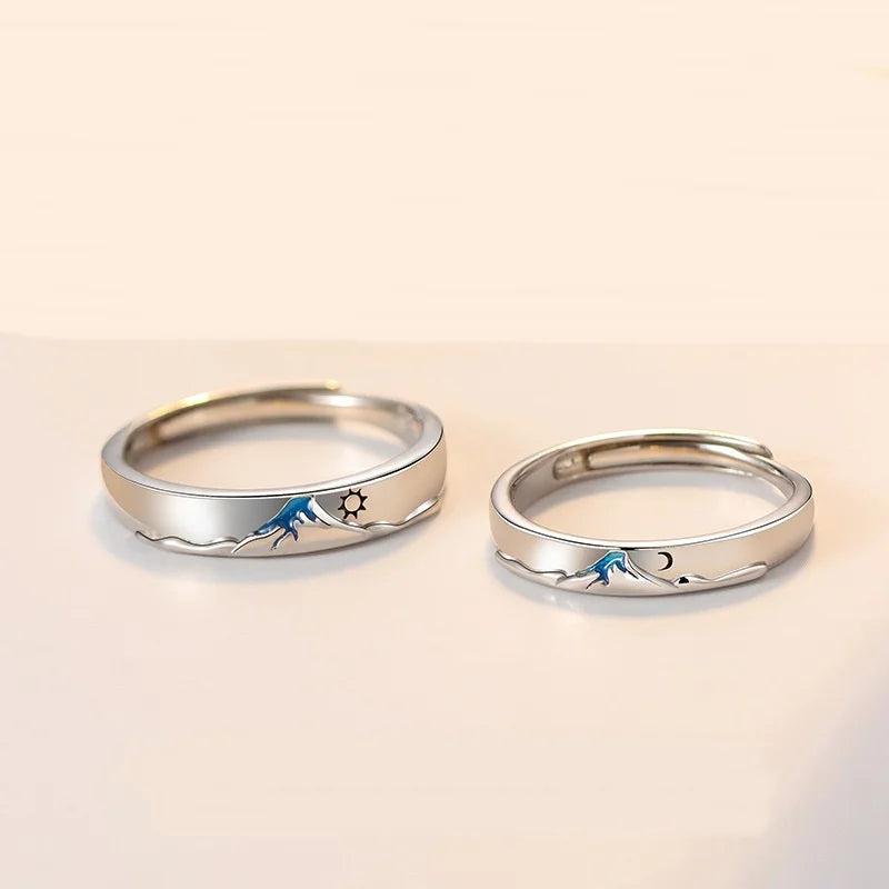 Sun & Moon Mountain Couple Rings⛰️