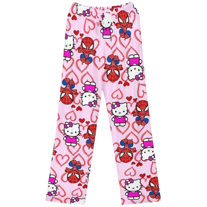 Hello Kitty & Spider Man Couple Pants🧸ྀི